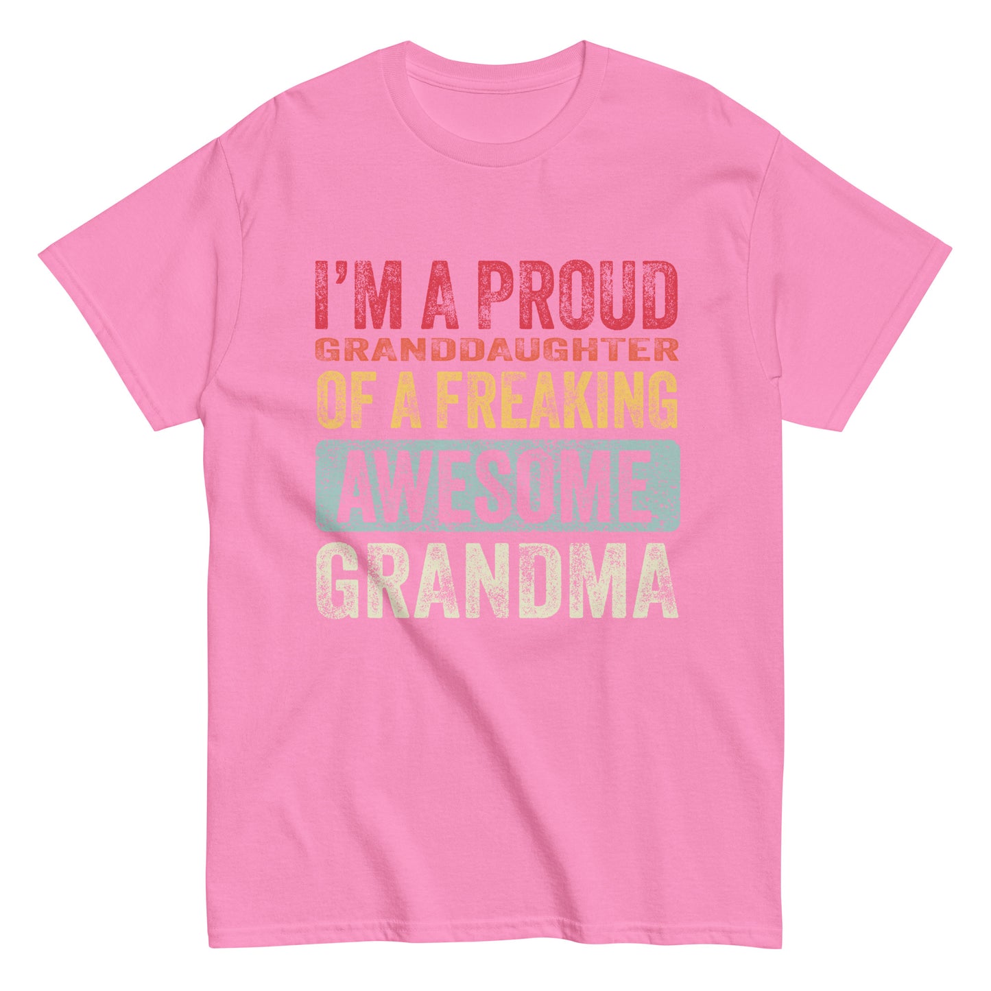 Vintage Funny I’m a Proud Granddaughter of a Freaking Awesome Grandma Retro T-shirt