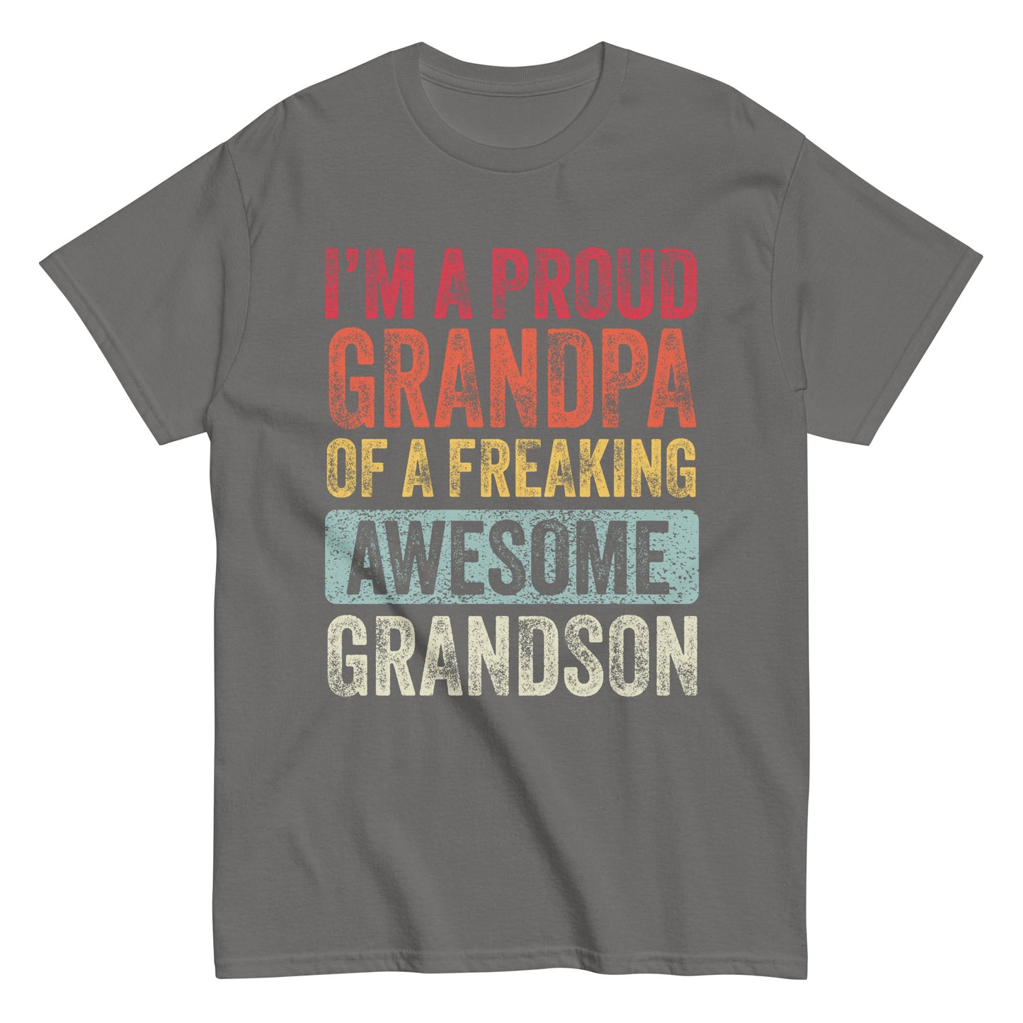 Vintage Funny I’m a Proud Grandpa of a Freaking Awesome Grandson Retro T-shirt