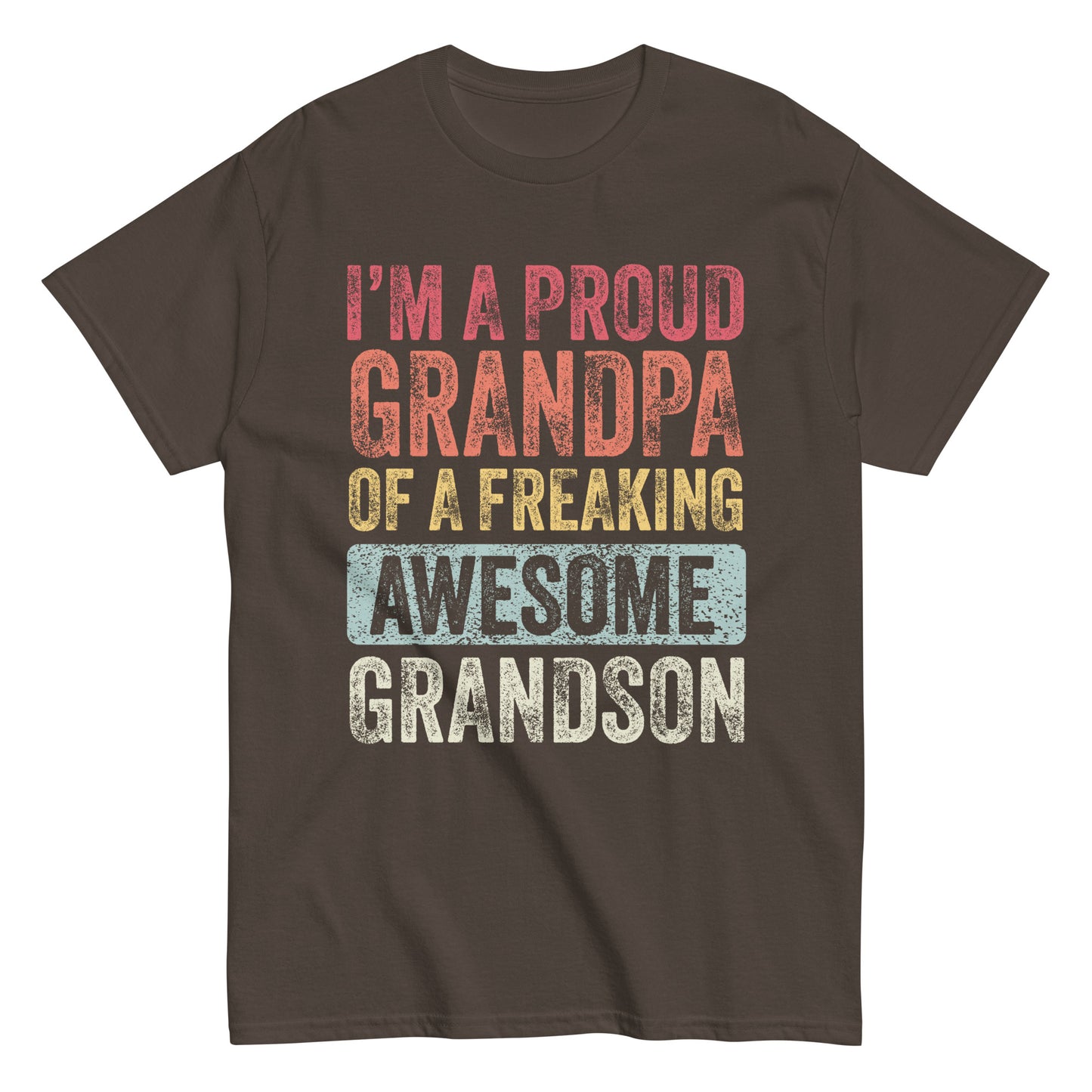 Vintage Funny I’m a Proud Grandpa of a Freaking Awesome Grandson Retro T-shirt