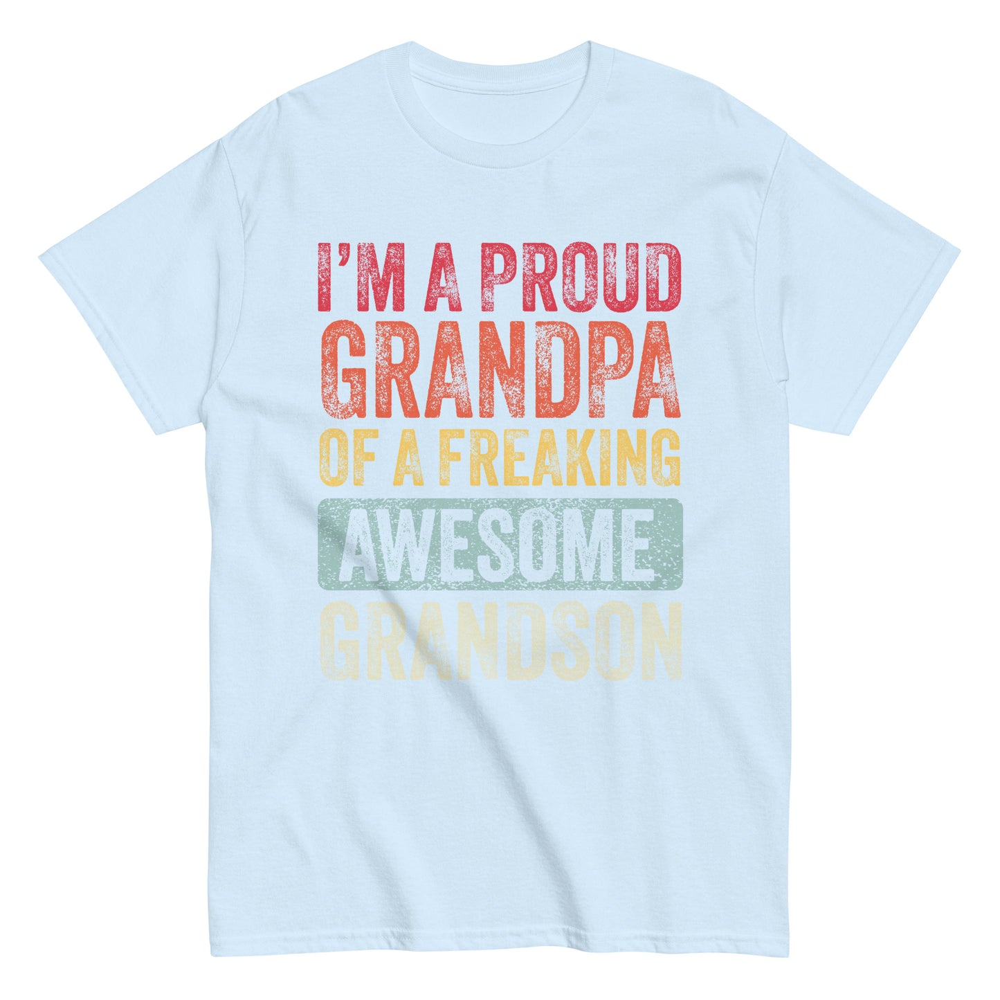 Vintage Funny I’m a Proud Grandpa of a Freaking Awesome Grandson Retro T-shirt