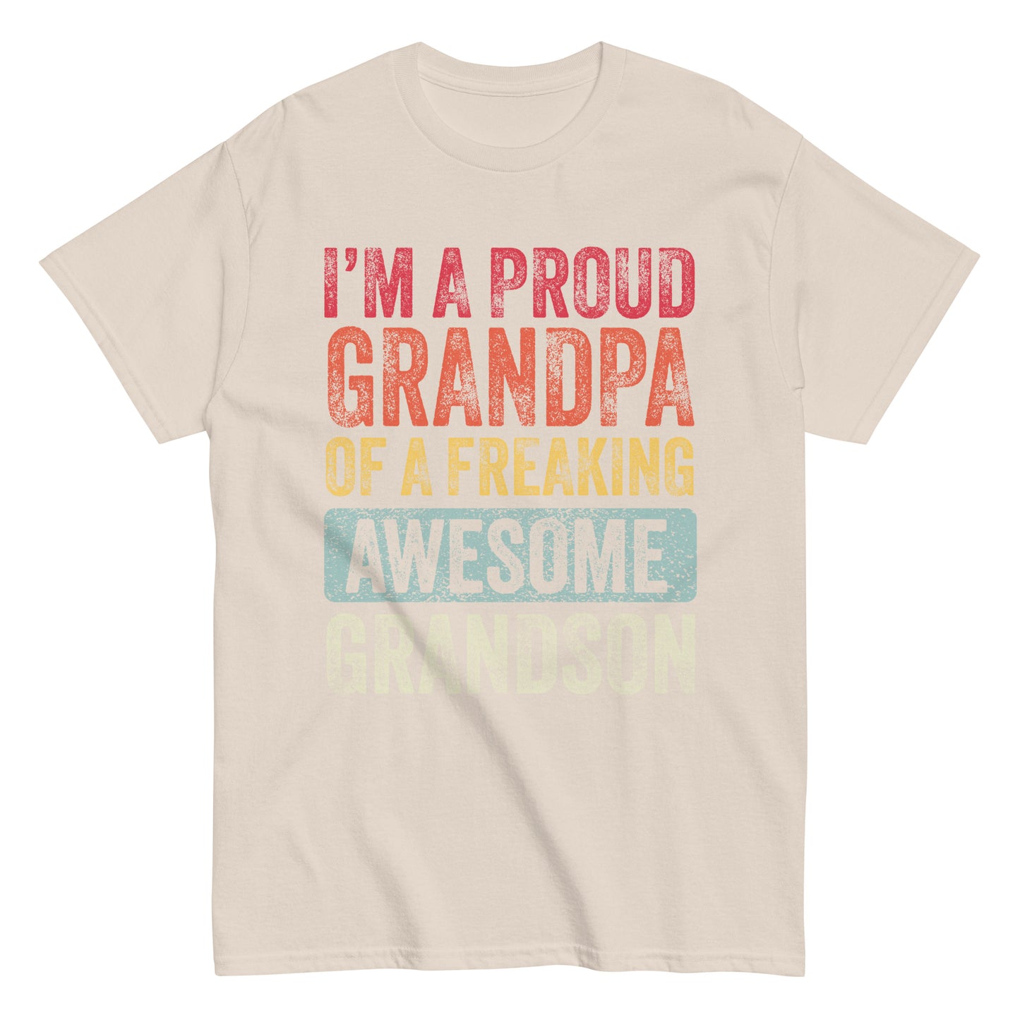 Vintage Funny I’m a Proud Grandpa of a Freaking Awesome Grandson Retro T-shirt