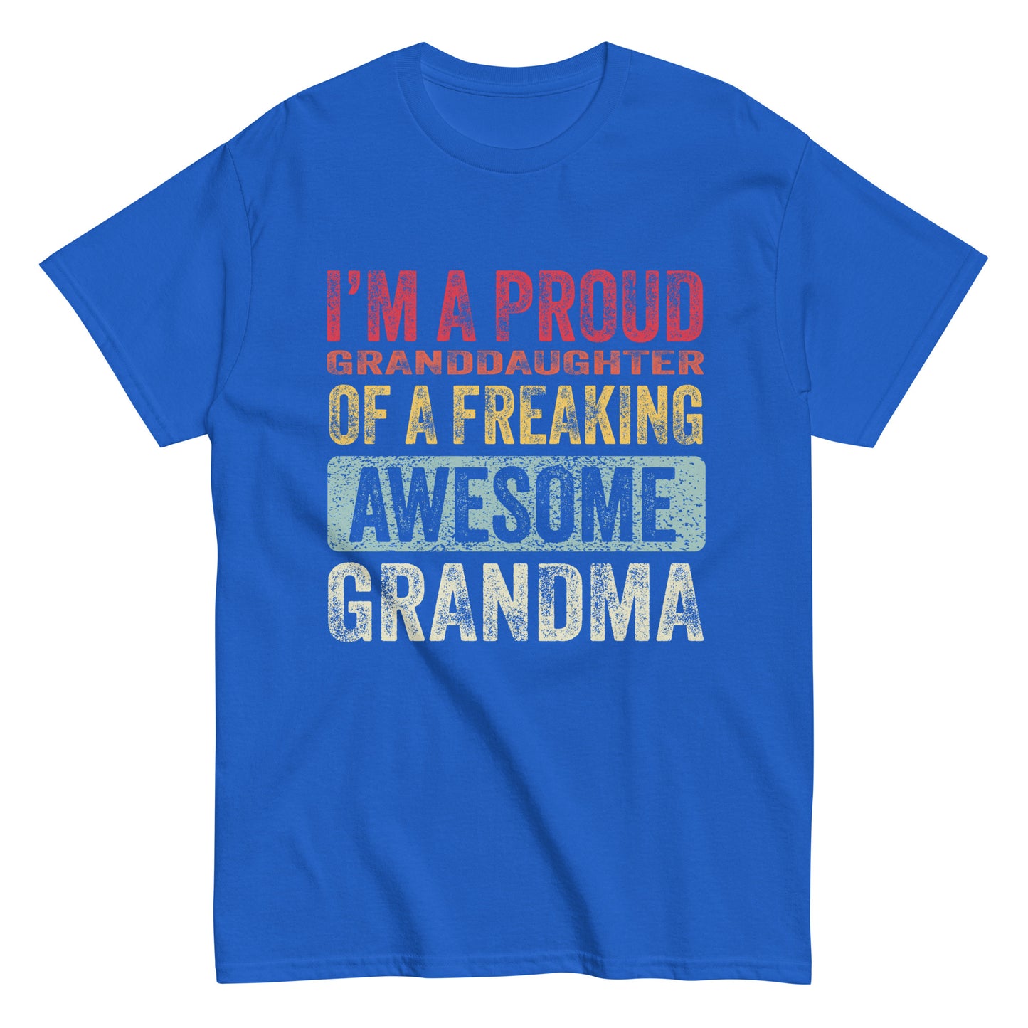 Vintage Funny I’m a Proud Granddaughter of a Freaking Awesome Grandma Retro T-shirt