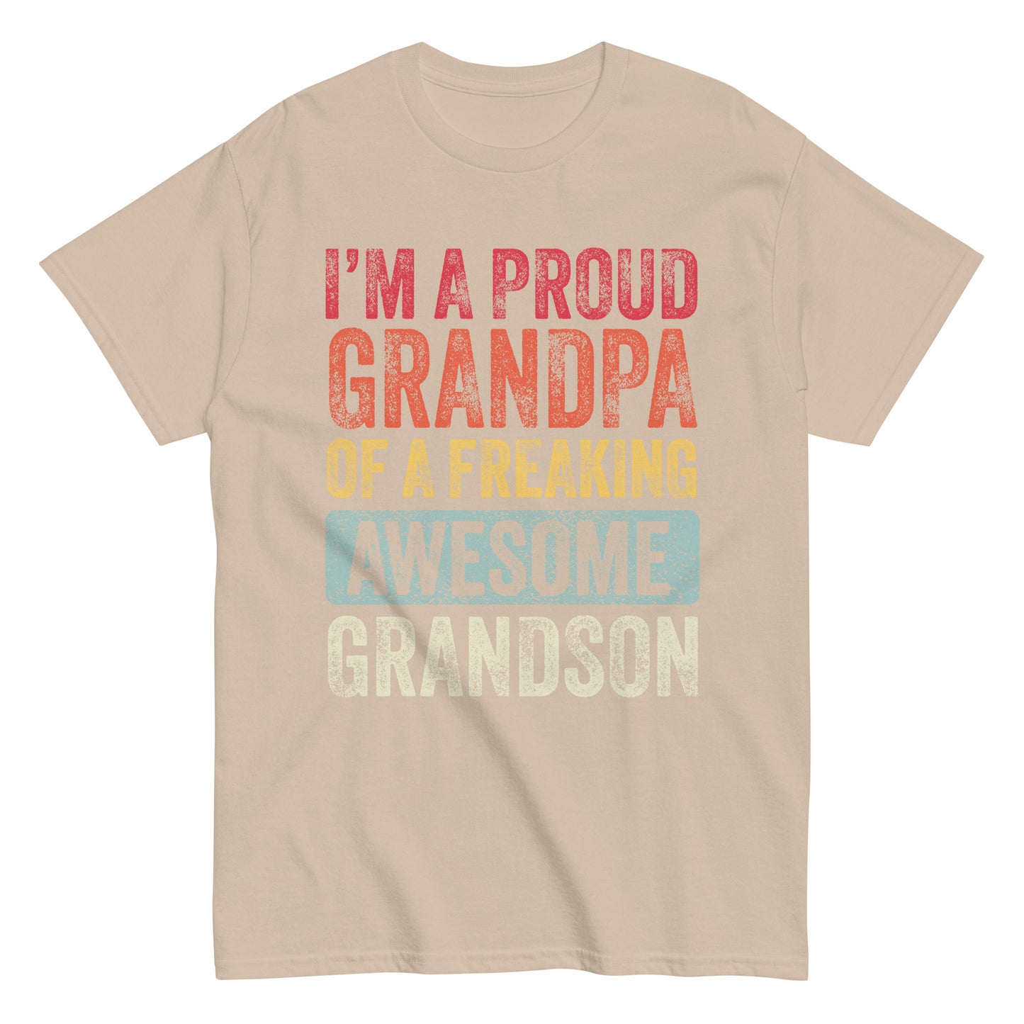 Vintage Funny I’m a Proud Grandpa of a Freaking Awesome Grandson Retro T-shirt