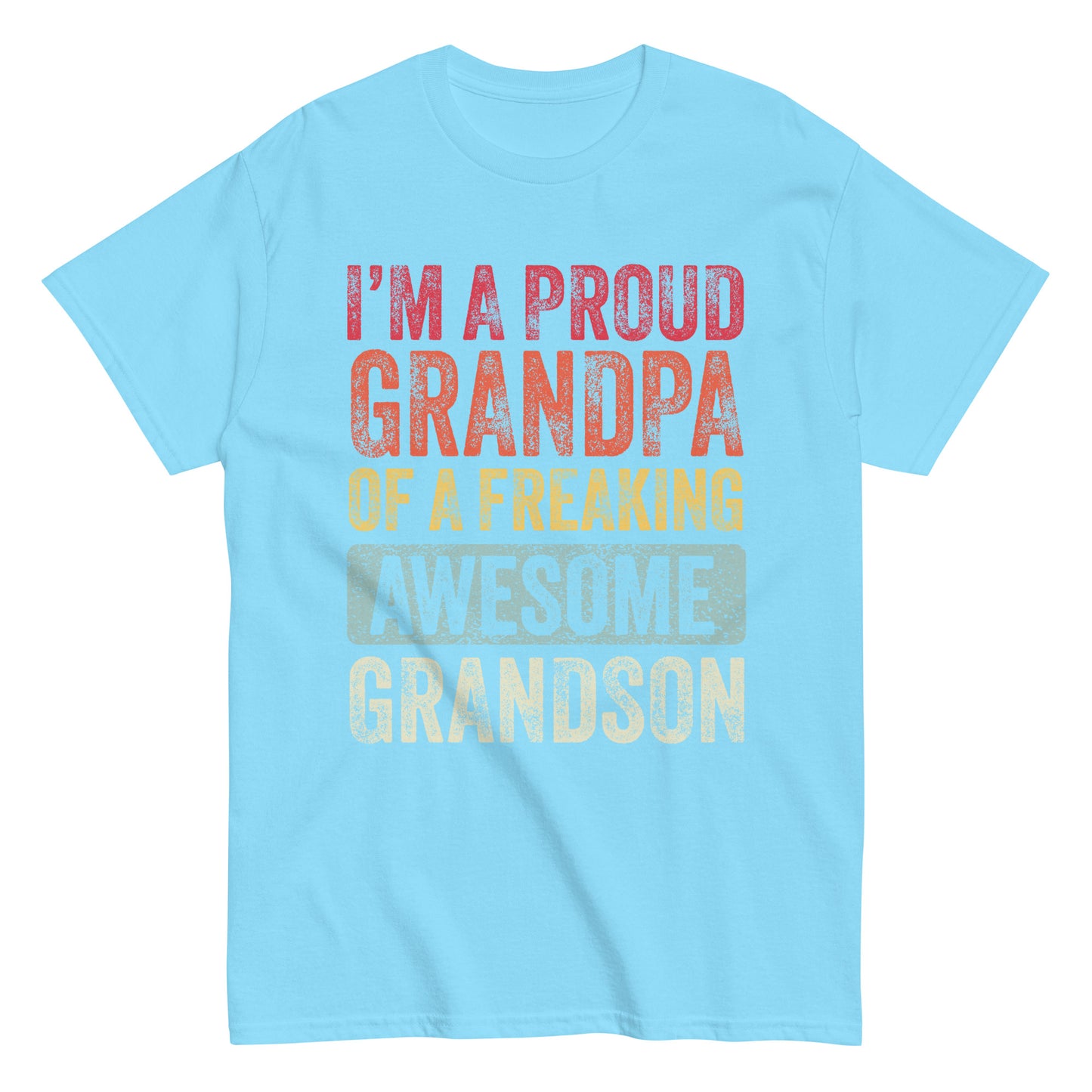 Vintage Funny I’m a Proud Grandpa of a Freaking Awesome Grandson Retro T-shirt