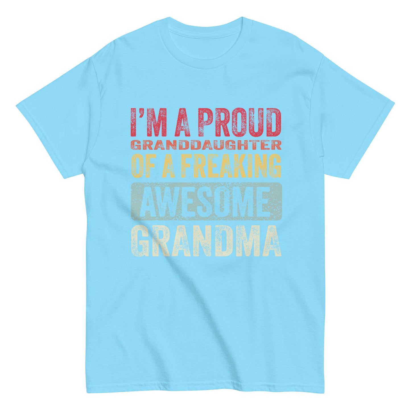 Vintage Funny I’m a Proud Granddaughter of a Freaking Awesome Grandma Retro T-shirt